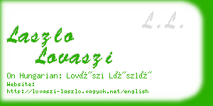 laszlo lovaszi business card